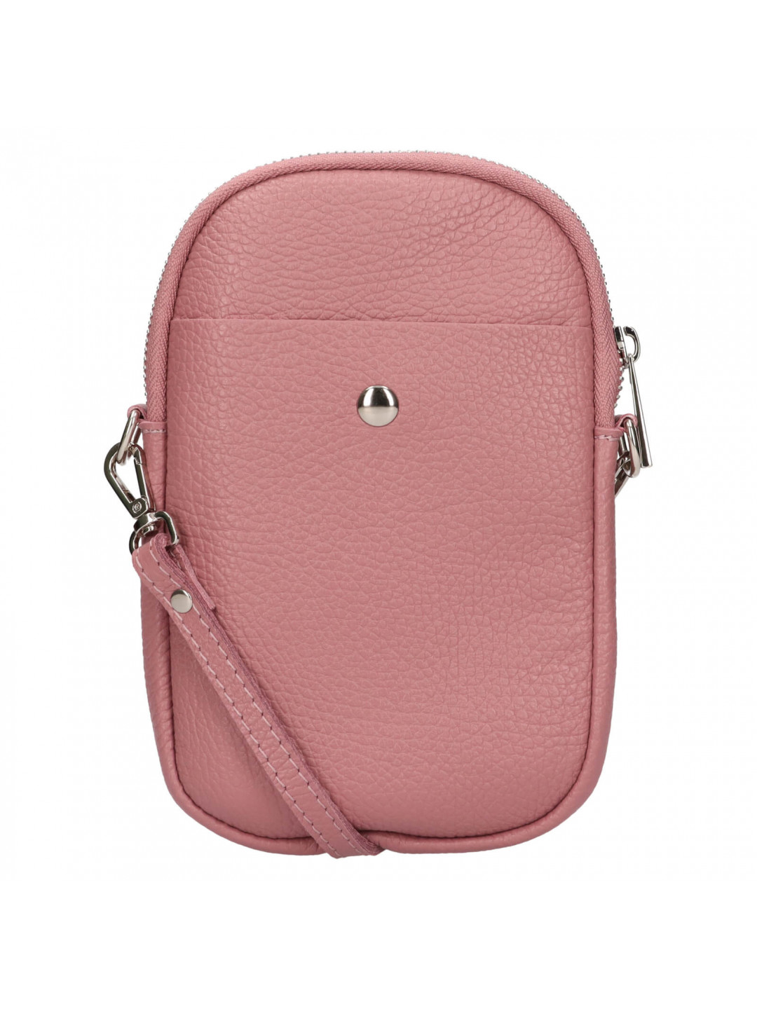 Dámská kožená kabelka na mobil a doklady Italia Monea – starorůžová